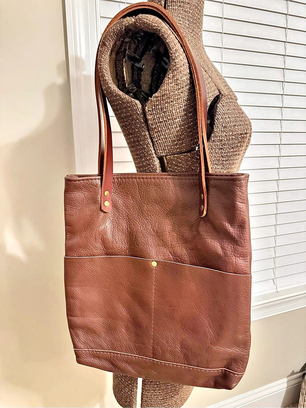 Leather Tote in Brown
